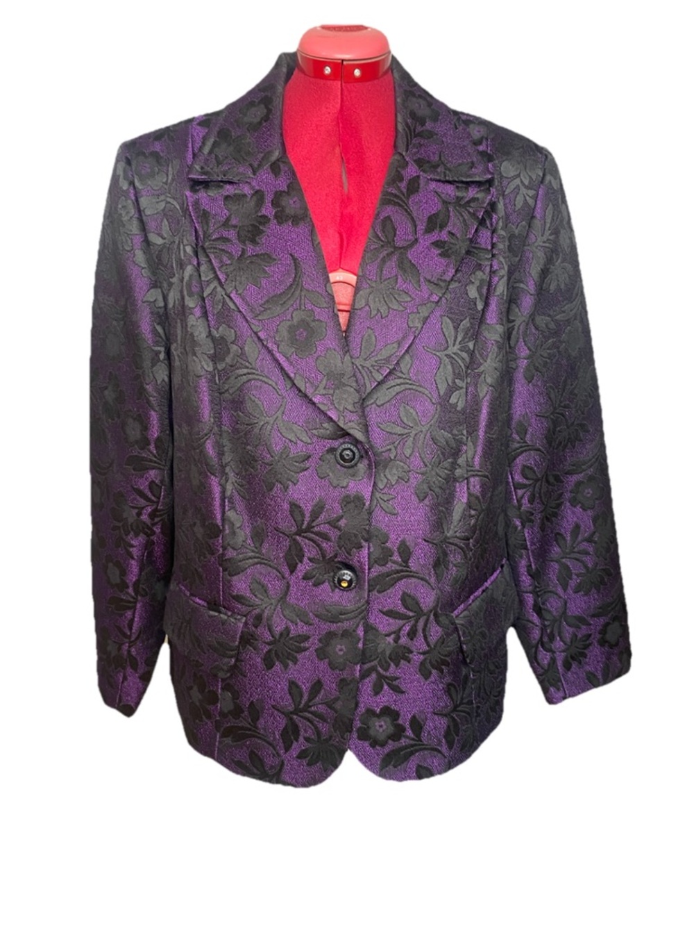 Studio 1940 Women’s 18W Purple Black Floral Brocade Blazer Jacket Gothic Baroque